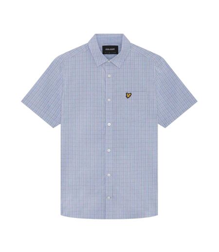 Chemise Manches Courtes Motif/style À Carreaux Homme Bleu Clair À Carreaux Lyle & Scott