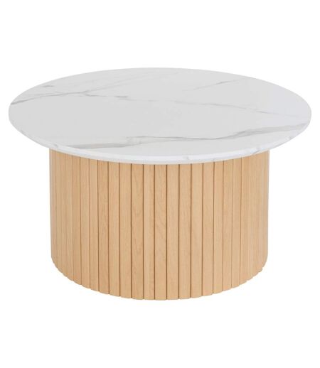 Table basse avec plateau effet marbre HOMELYA - Blanc