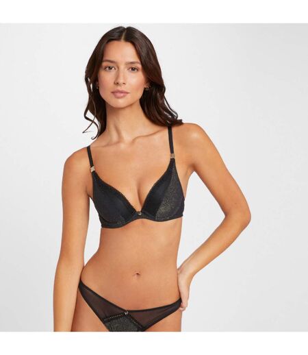 Soutien-gorge ampliforme coques moulées noir Lucie