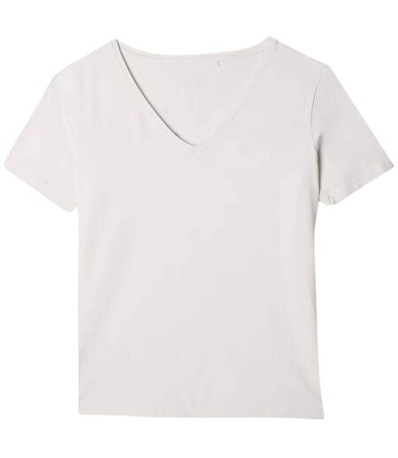 T-shirt Motif/style Logo F1649 Femme Blanc 4F