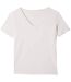 T-shirt Motif/style Logo F1649 Femme Blanc 4F-2