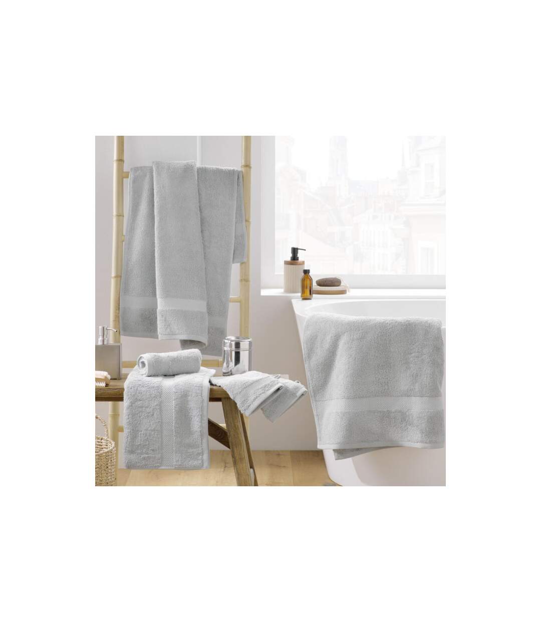 Drap de Bain Elegance 90x150cm Gris Perle-4