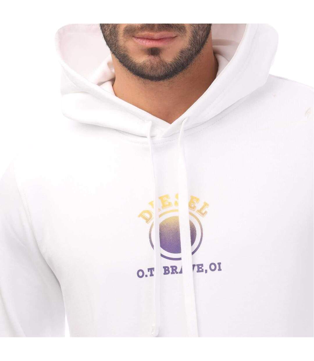 Sweat À Capuche S Ginn E Homme Blanc Diesel-4