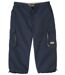Men's Navy Cropped Cargo Trousers