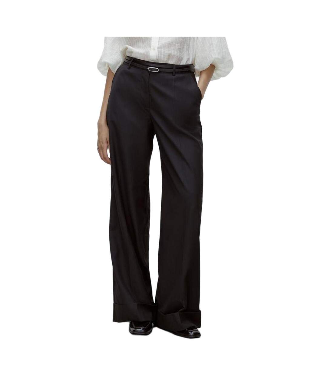 Pantalon fluide noir femme vila giilja-1
