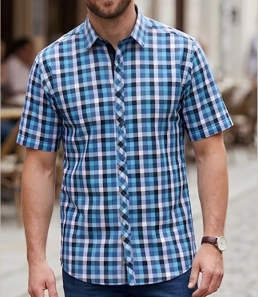 CHALLENGER B3141A - Chemisettes manches courtes pour homme : le confort d'un entretien facile au quotidien-1