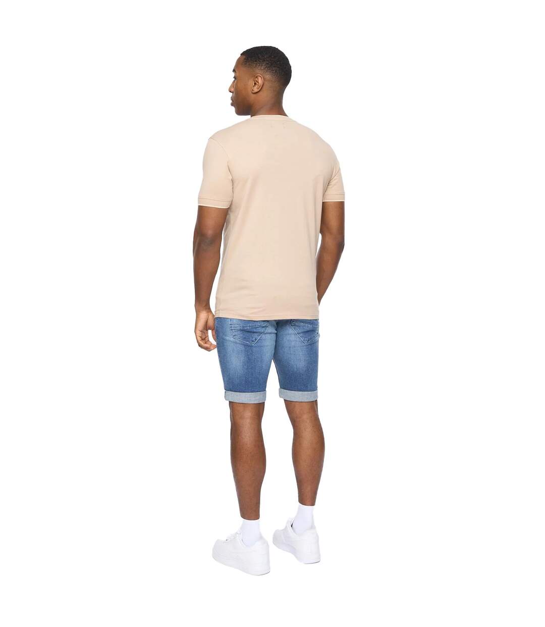 T-shirt Einstip Homme Beige Gris Chiné Crosshatch-3