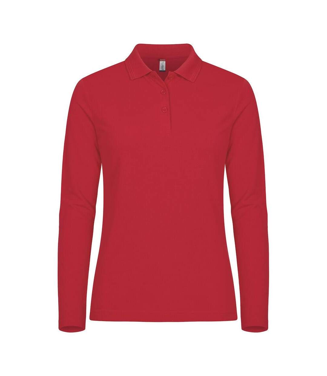 Womens/ladies Manhattan Long-sleeved Polo Shirt Red Clique-1