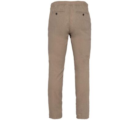 Pantalon ecoresponsable en lin et coton bio - Homme - PATS708 - beige wet sand