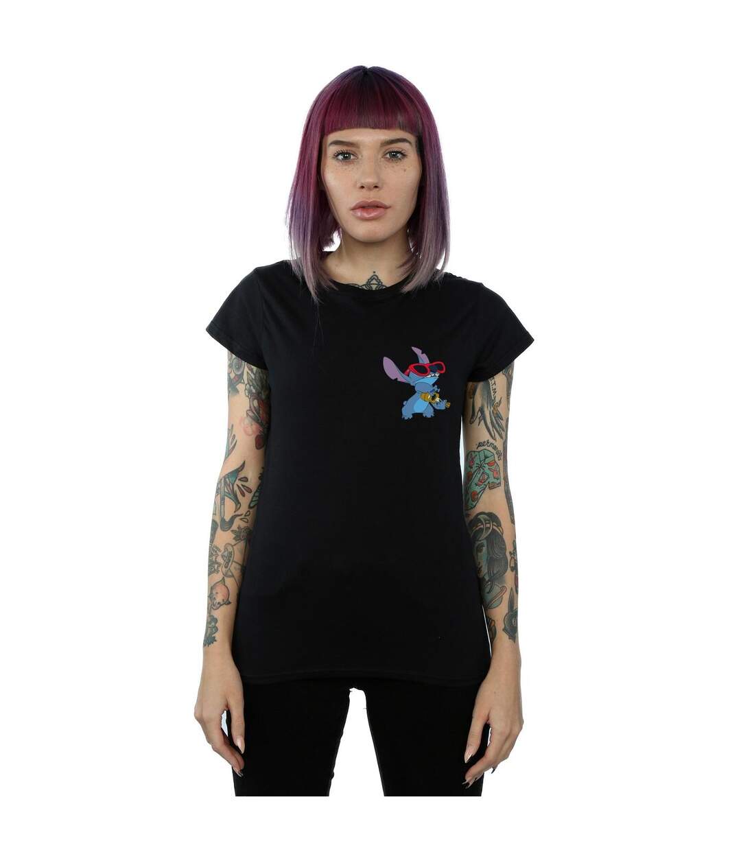 Disney - T-shirt LILO AND STITCH GUITAR - Femme (Noir) - UTBI25375-2