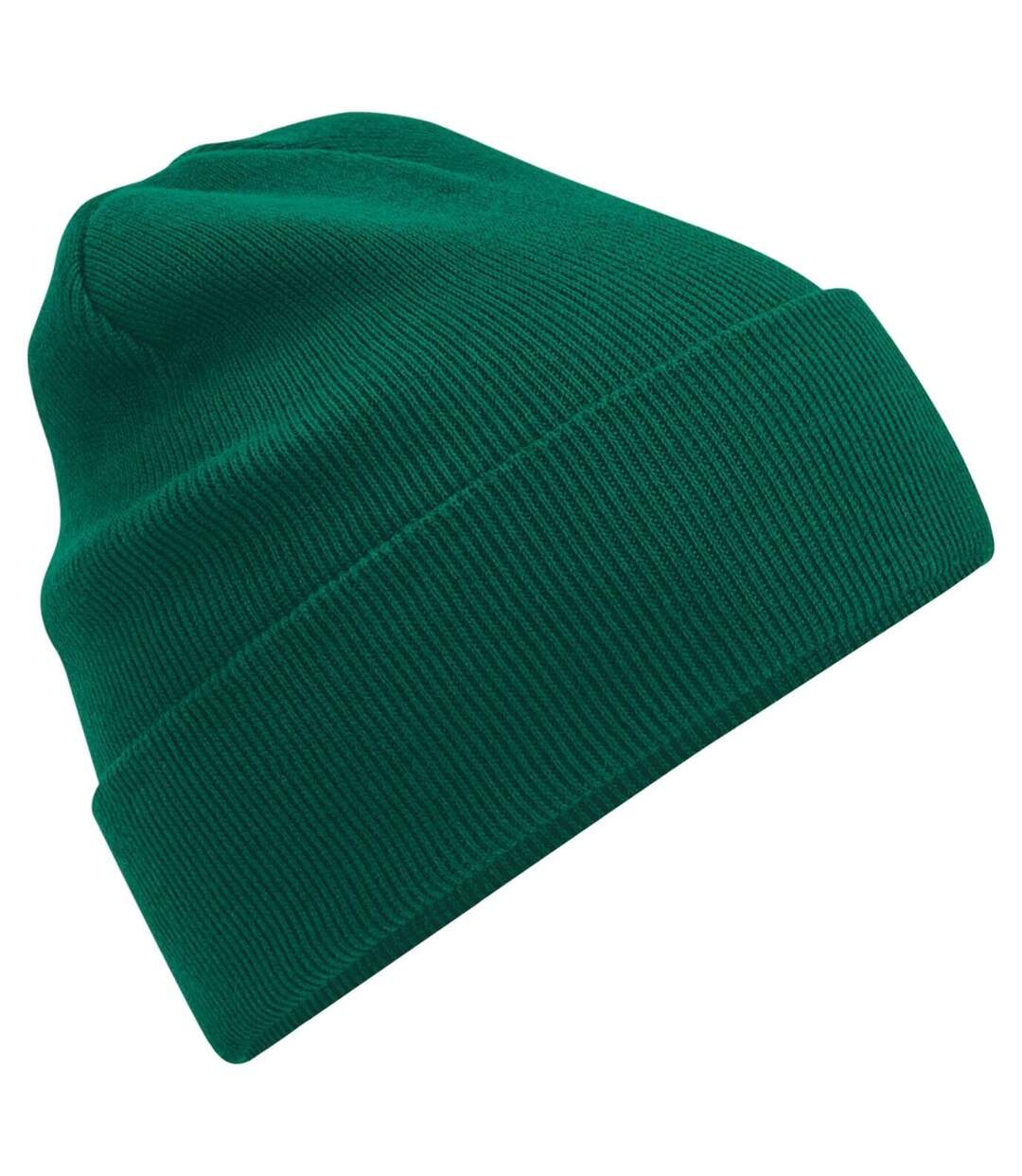 Bonnet À Revers En Coton Biologique Original Vert Bouteille Beechfield-1