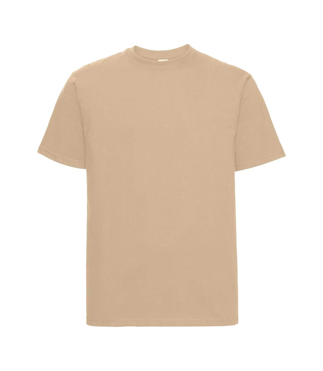Europe T-shirt Épais Manches Courtes En Coton Homme Marron Clair Russell-1