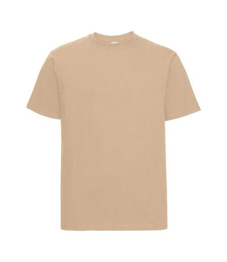 Europe T-shirt Épais Manches Courtes En Coton Homme Marron Clair Russell