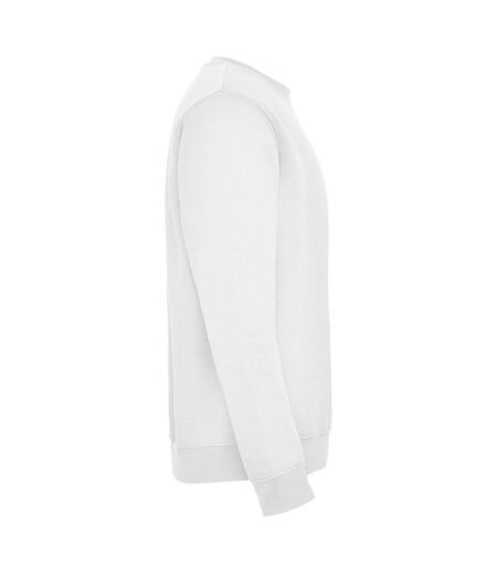 Unisex adult clasica crew neck sweatshirt white Roly