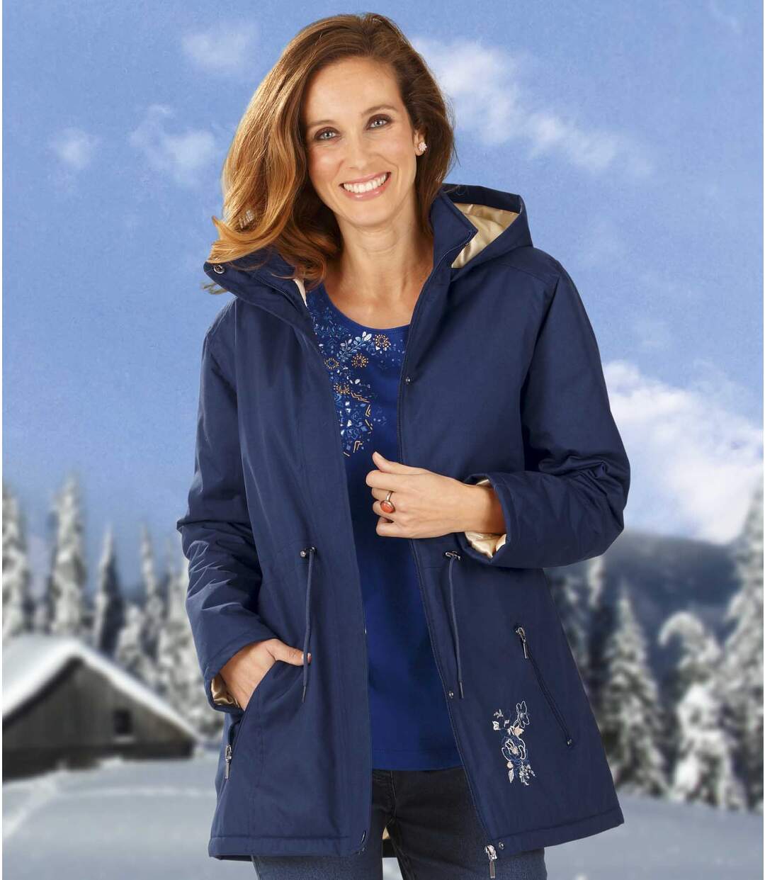 dark blue parka womens