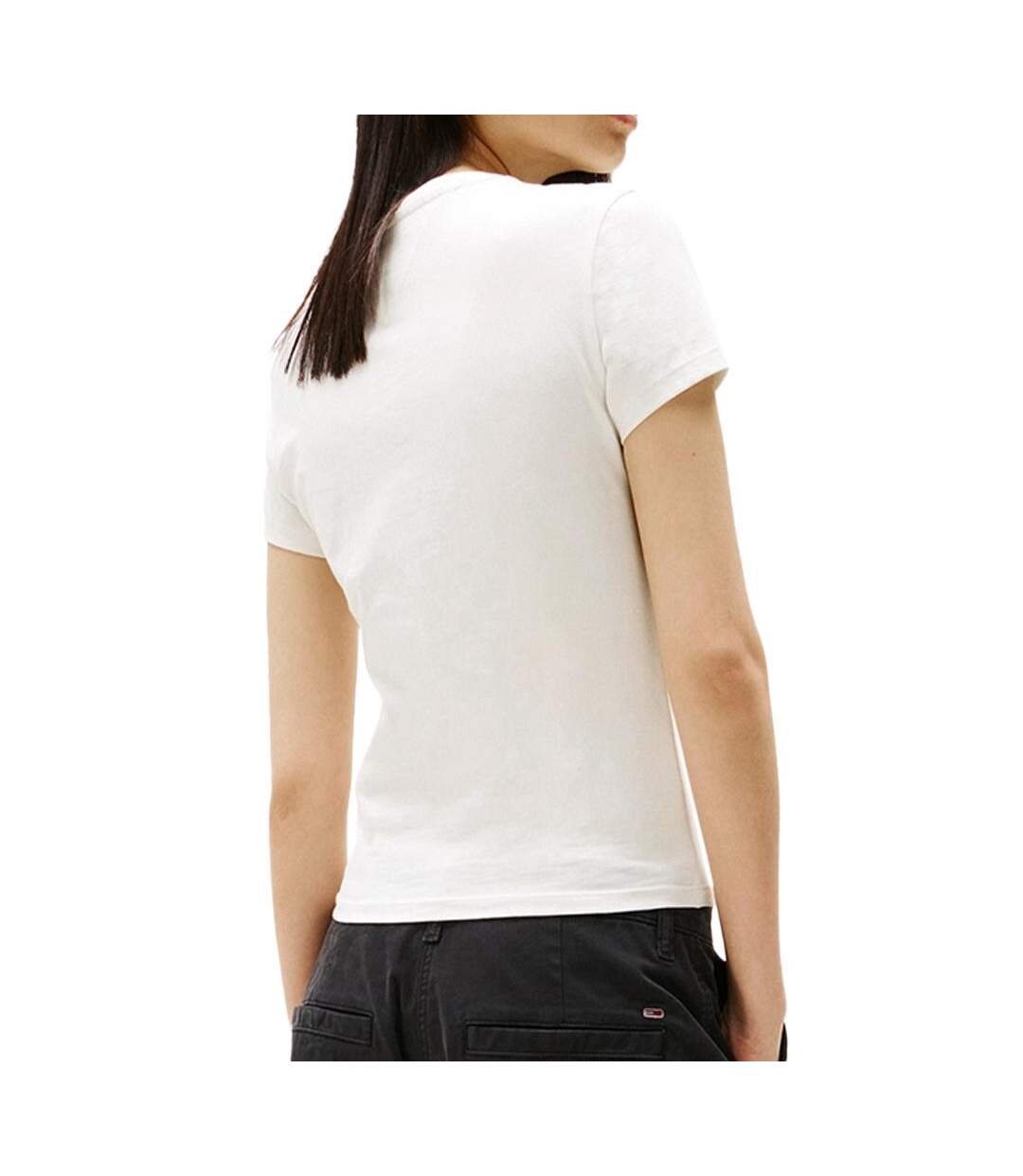 T-shirt Blanc Femme Tommy Hilfiger Linear - 3XL