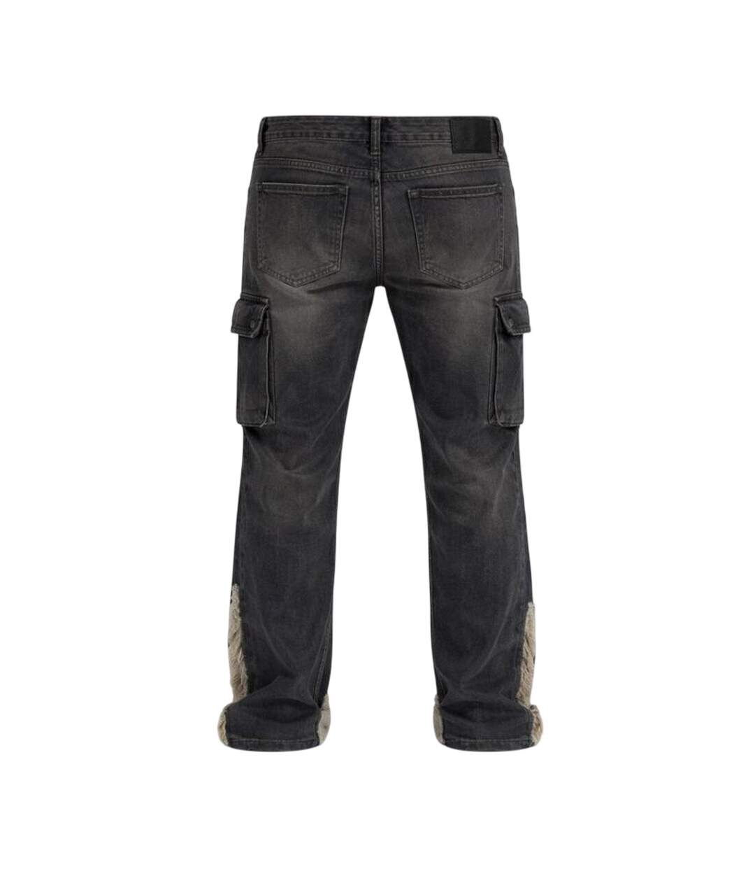 Mens Denim Slim Cargo Jeans Black Wash Firetrap-3