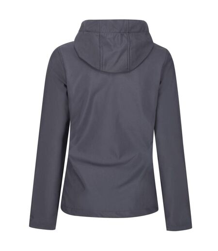 Womens/ladies Venturer 3 Layer Hooded Soft Shell Jacket Seal Grey Black Regatta