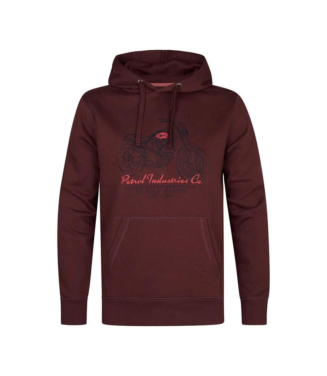 Sweat à capuche bordeaux homme petrol industries print-1