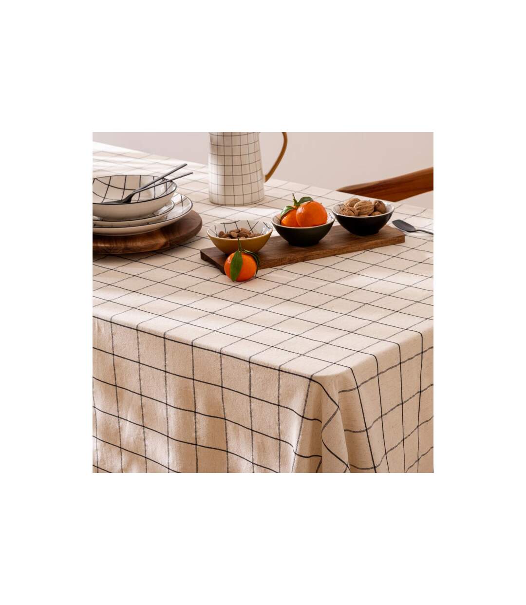 Nappe à Carreaux Family Corner 150x250cm Beige-3