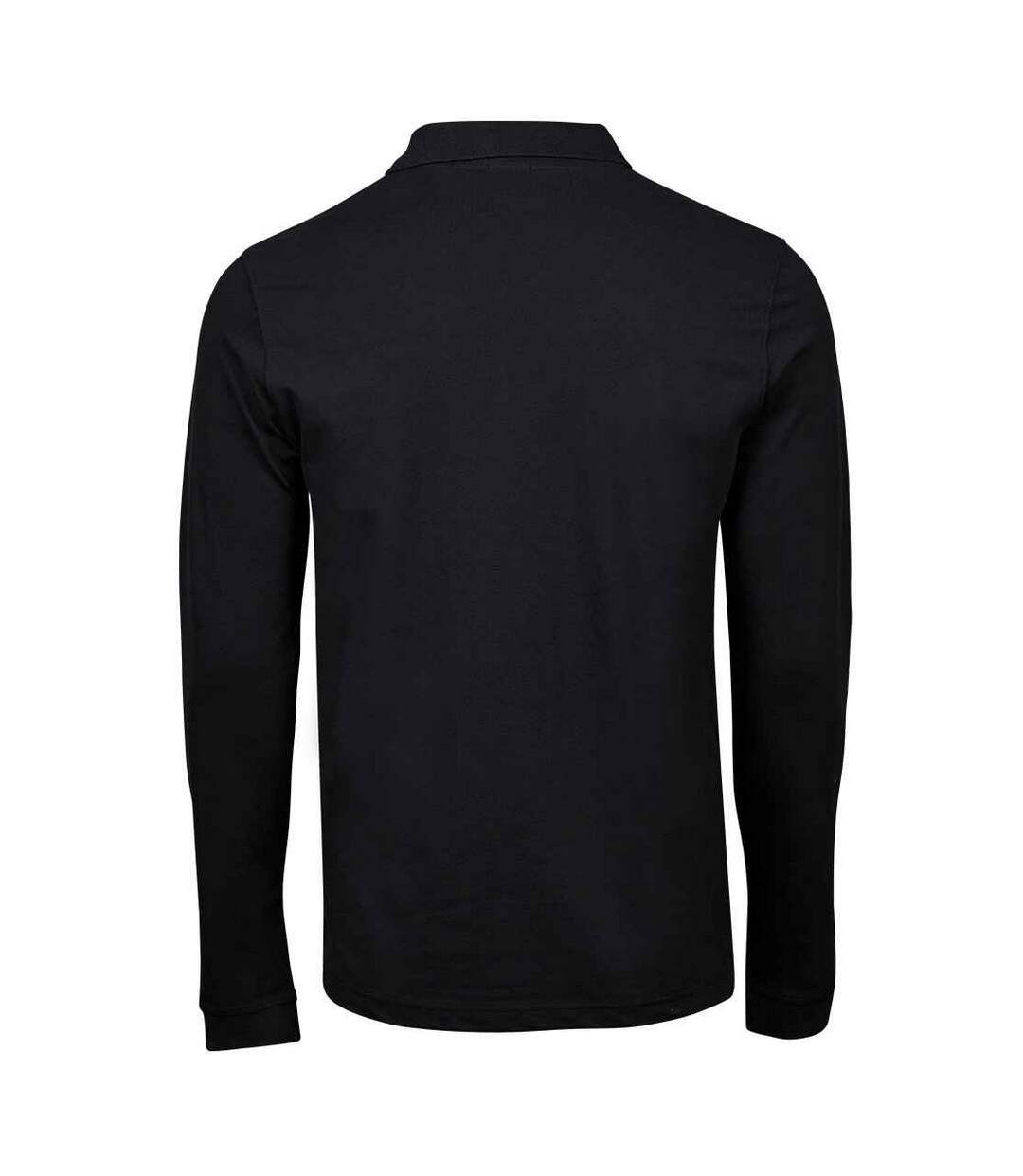 Mens Luxury Stretch Long-sleeved Polo Shirt Black Tee Jays-2