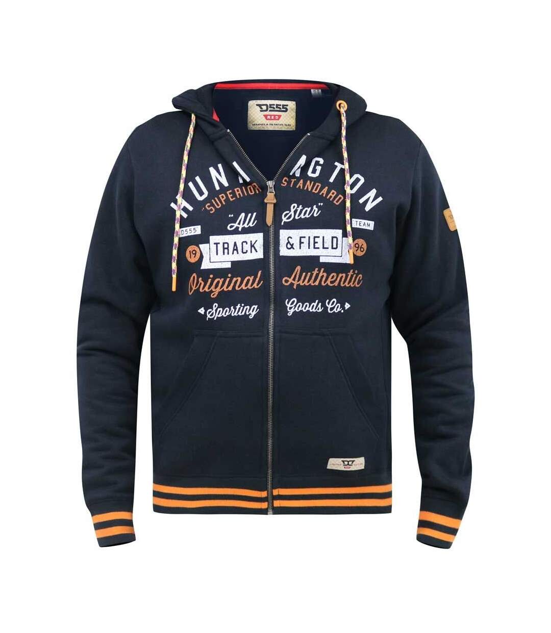 Mens D555 Flanders Kingsize Full Zip Hoodie Navy Duke-2