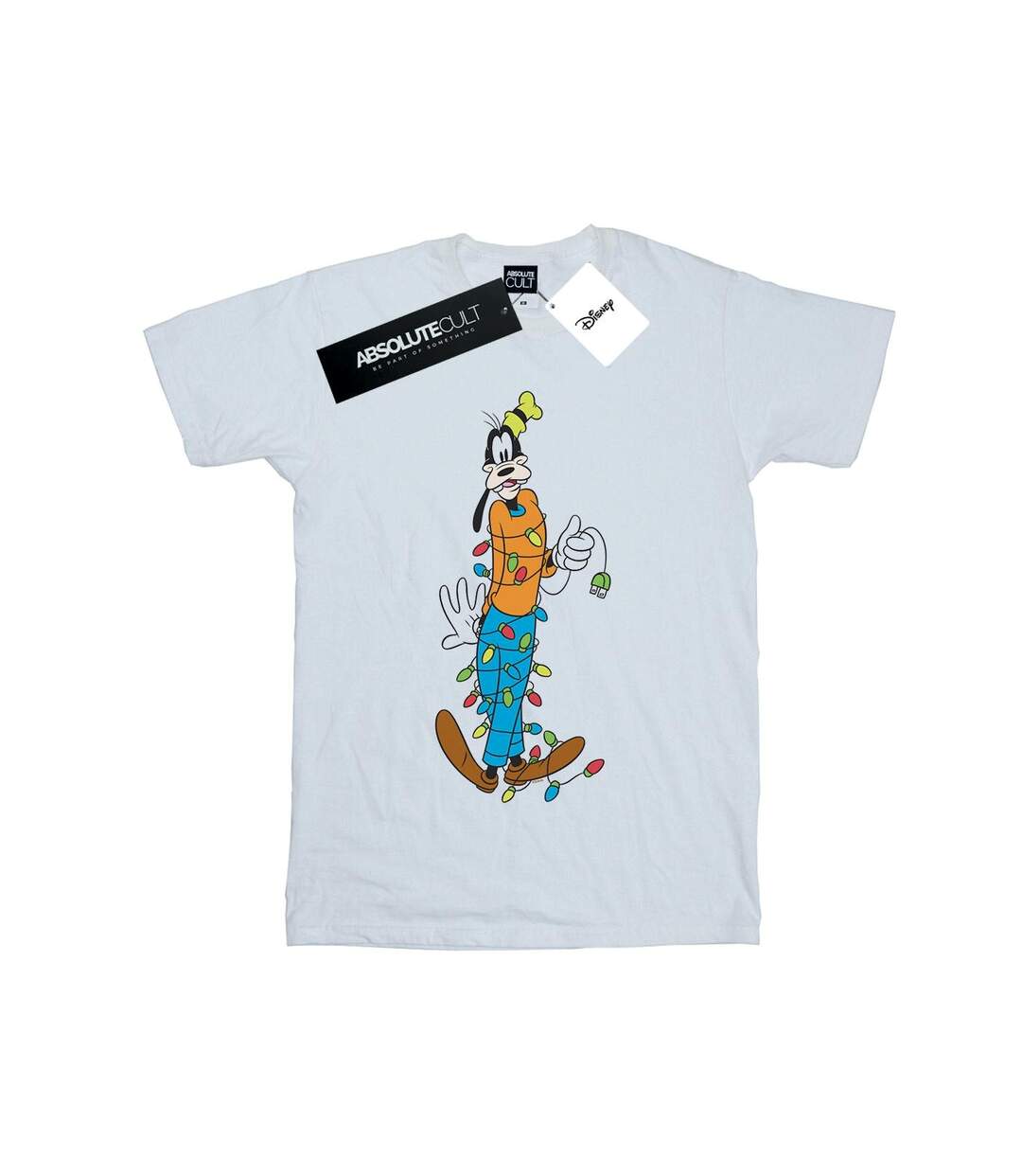 Disney Femme/Les femmes Goofy Christmas Lights Coton Boyfriend T-Shirt (Blanc) - UTBI37727-1