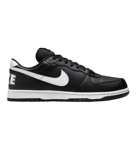 Mens Court Borough Swoosh Leather Trainers Black White Nike