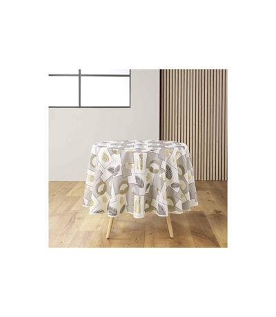 Nappe Ronde Antitache Imprimé Natane 180cm Naturel