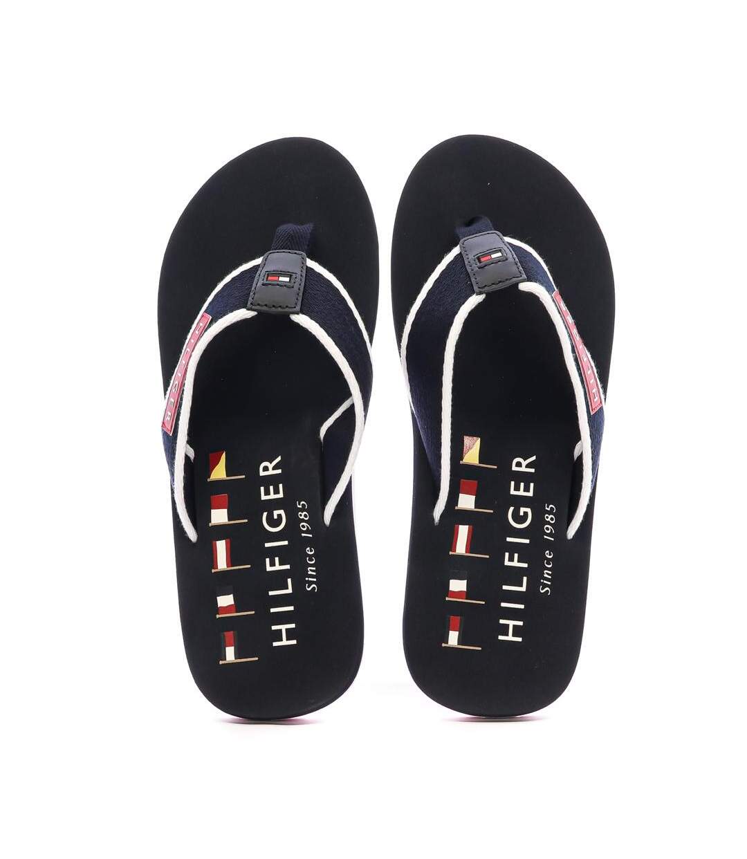 Tongs noirs/rouges homme tommy hilfiger patch - 40-3