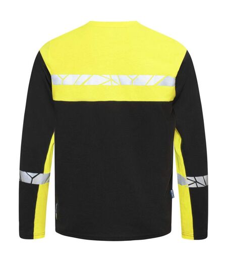 Mens Progression Hi-vis Long-sleeved T-shirt Black Yellow Projob