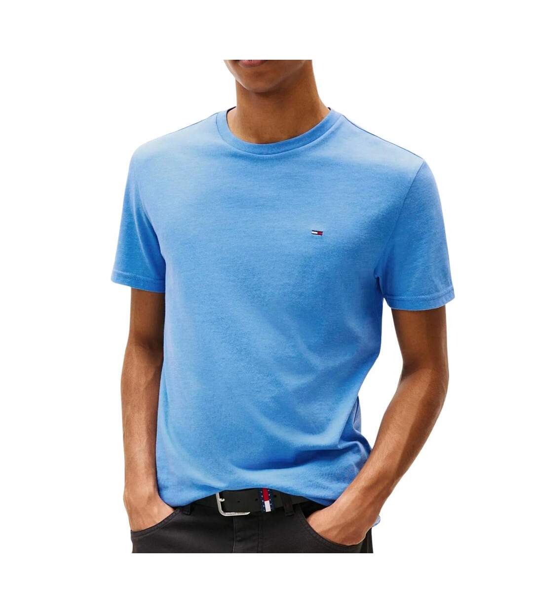 T-shirt bleu homme tommy hilfiger tjm x slim jaspes-1