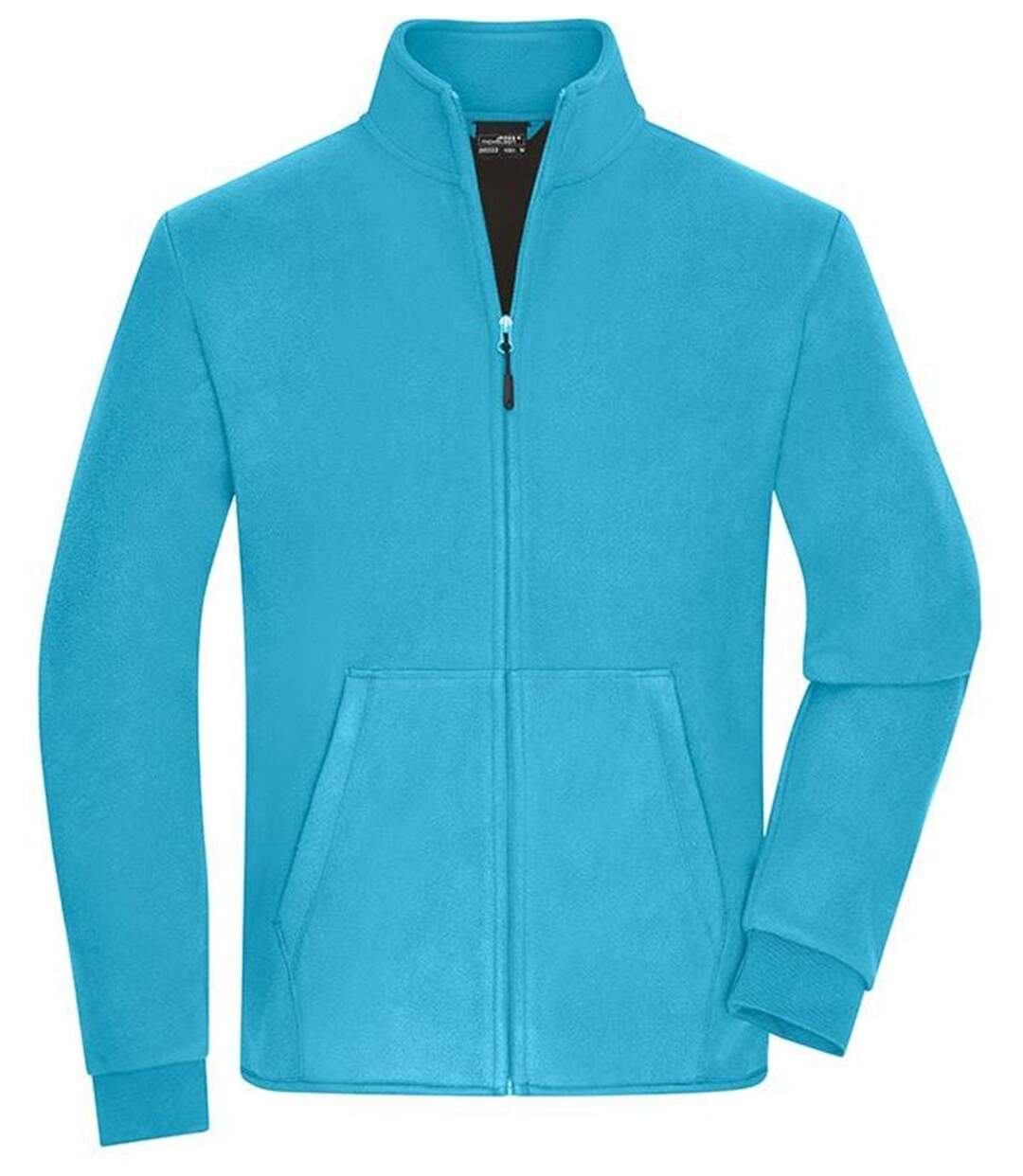 Veste polaire zippée - Homme - JN1322 - bleu turquoise et gris foncé-2