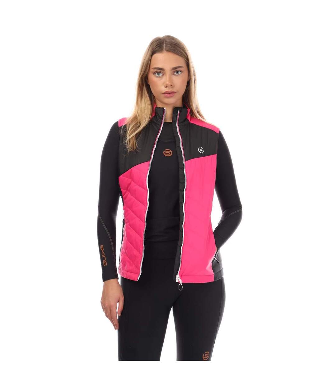 Womens/ladies Ascending Lightweight Padded Gilet Pink Black Dare 2B-2