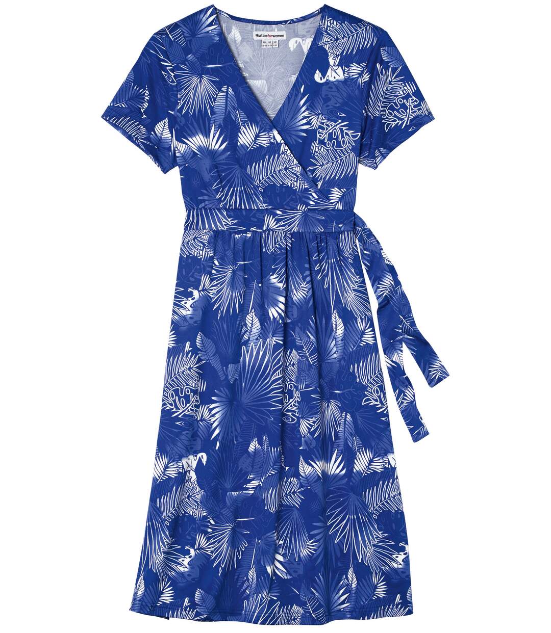 Women's Blue Printed Wrap Dress 