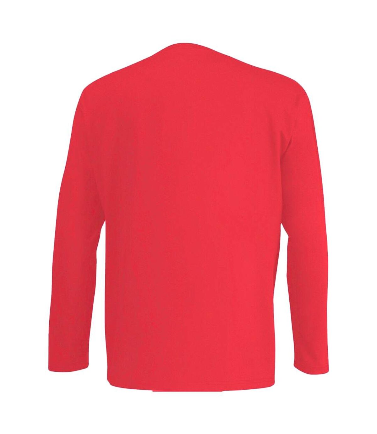 Fruit Of The Loom Mens Valueweight Crew Neck Long Sleeve T-Shirt (Red)