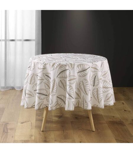 Nappe Antitache Ronde Imprimé Alma 180cm Naturel