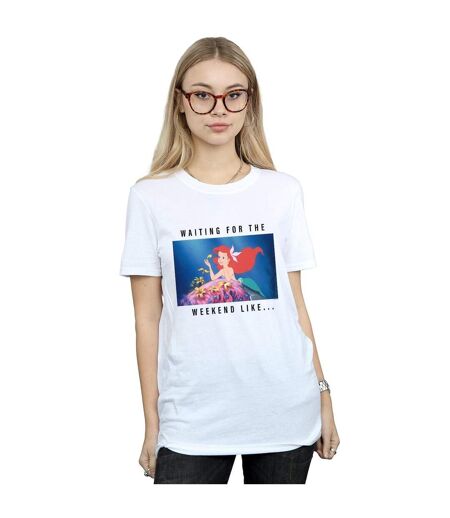Disney Princess - T-shirt ARIEL WAITING FOR THE WEEKEND - Femme (Blanc) - UTBI42790