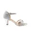 Womens/ladies artemis faux leather mid heel sandals silver Where´s That From