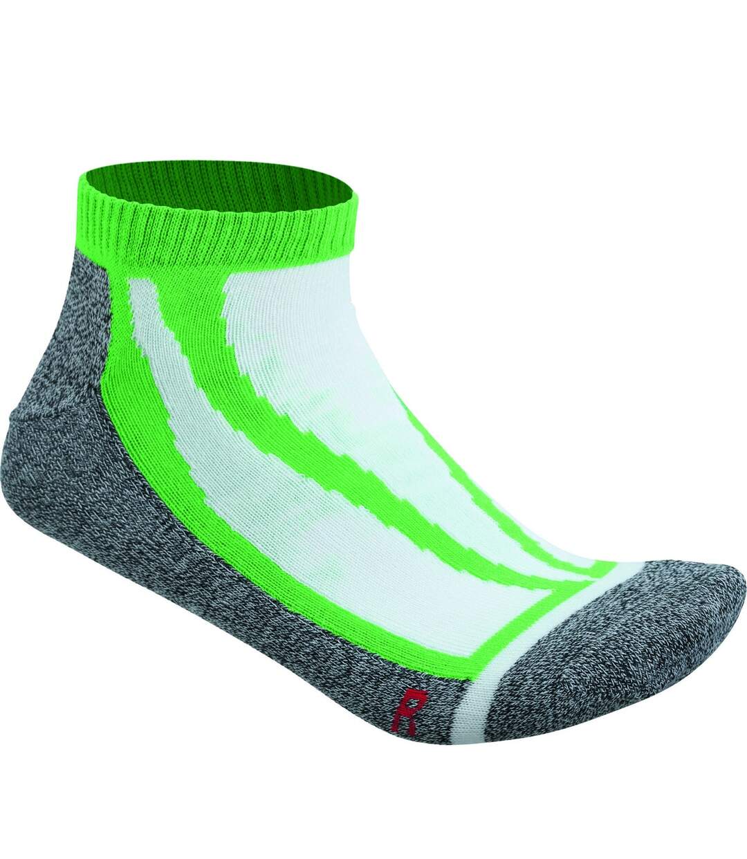 Chaussettes basses de sport - JN209 - vert et gris - sneakers homme femme-1