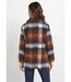 Manteau caban chaud tissu carreaux laine-2