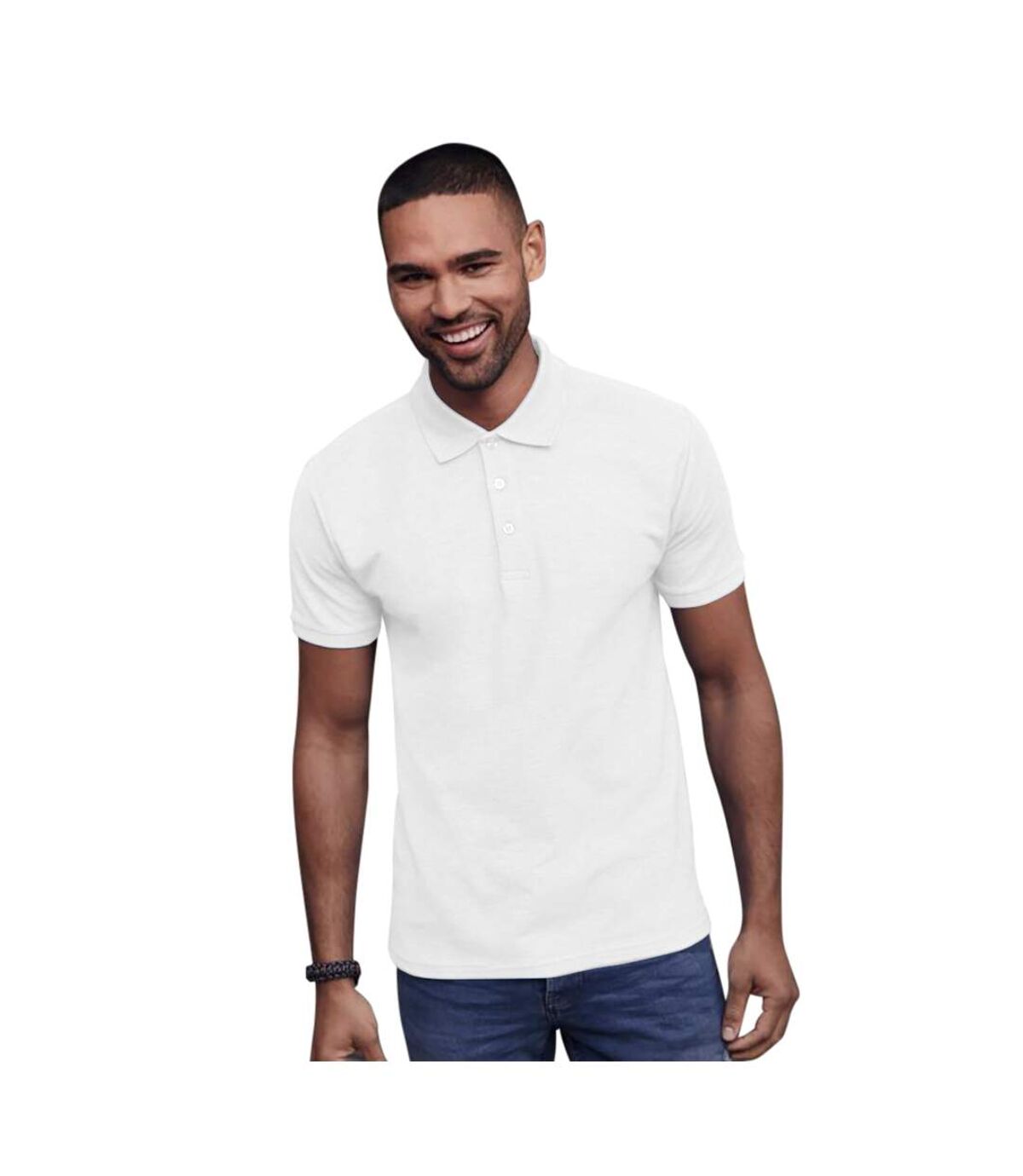 SG Mens Ring-Spun Cotton Short Sleeve Polo Shirt (White)