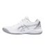 Womens/ladies Gel Dedicate 8 Tennis Shoes White Silver Asics-2