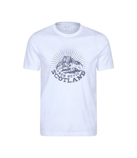 Mens Ben Nevis Scotland Short-sleeved T-shirt White Mountain Warehouse