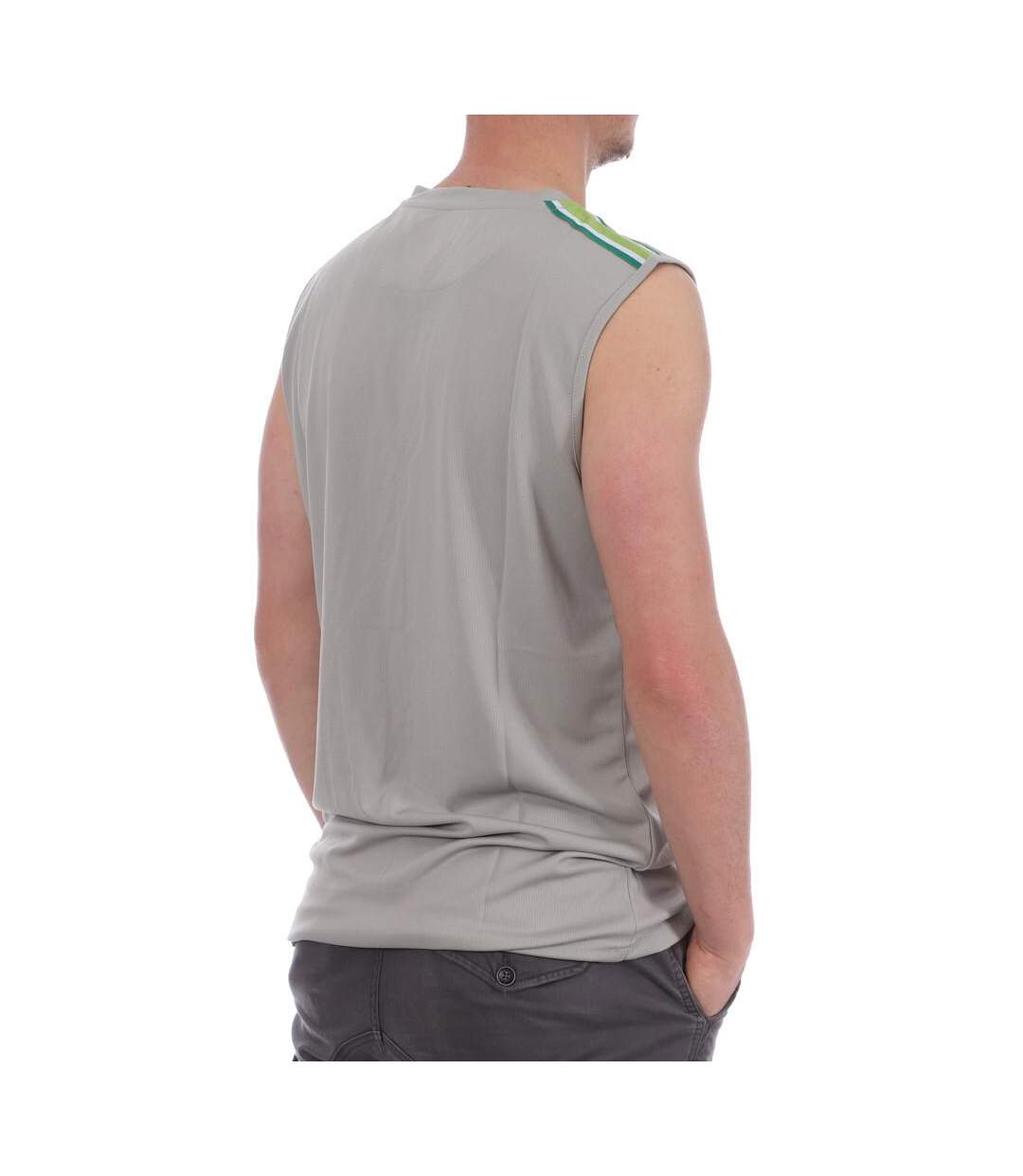 Débardeur Gris aux Bandes Vertes Homme Hungaria Training Pro Sleveless - S-2