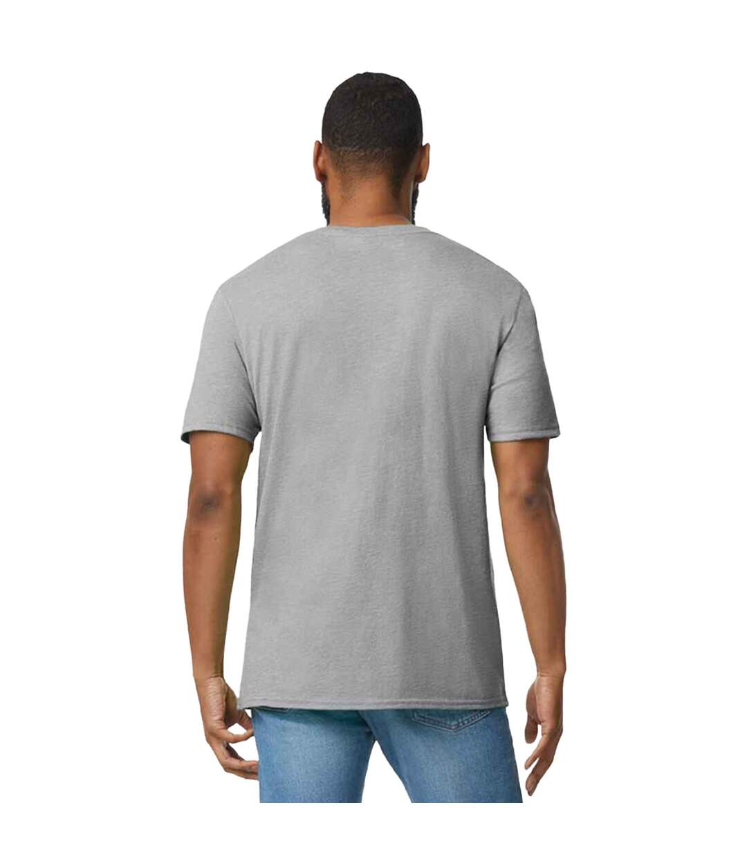Mens Softstyle V Neck Classic T-shirt Sport Grey Gildan-2
