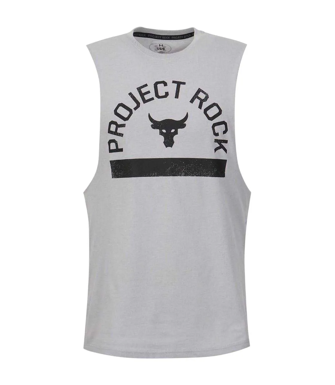Mens Project Rock Graphic Tank Top Grey Under Armour-2