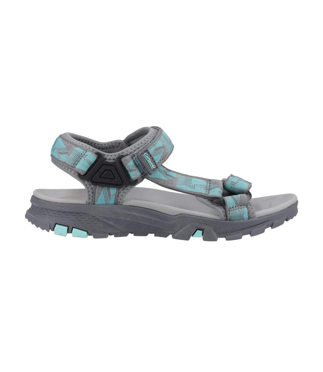 Womens/ladies Stanton Sandals Grey Turquoise Cotswold-1