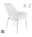 Lot de 2 Fauteuils pour table de jardin design Malibu - Blanc