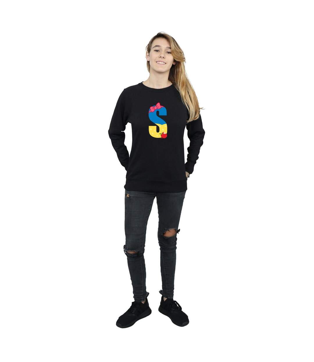 Disney Sweat-shirt Womens/Ladies Alphabet S Is For Snow White (Alphabet S pour Blanche-Neige) (Noir) - UTBI32805-4